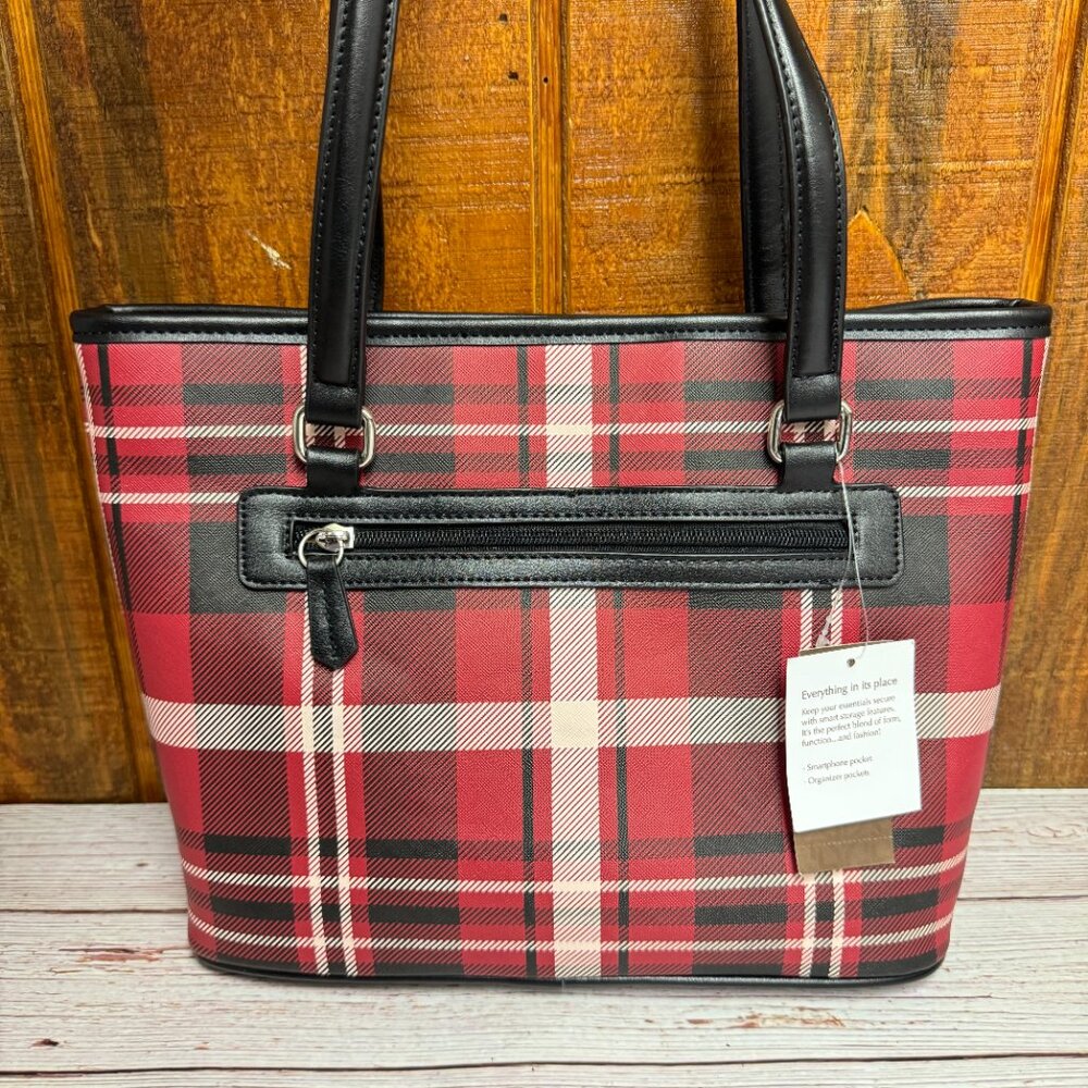GIANI BERNINI Saffiano Plaid Tote - Picture 2 of 5